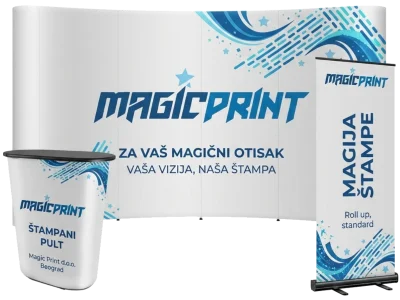 Backwall na sajamskom štandu sa brendiranom grafikom